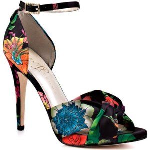 Ivanka Trump Basha Satin Floral Sandals
